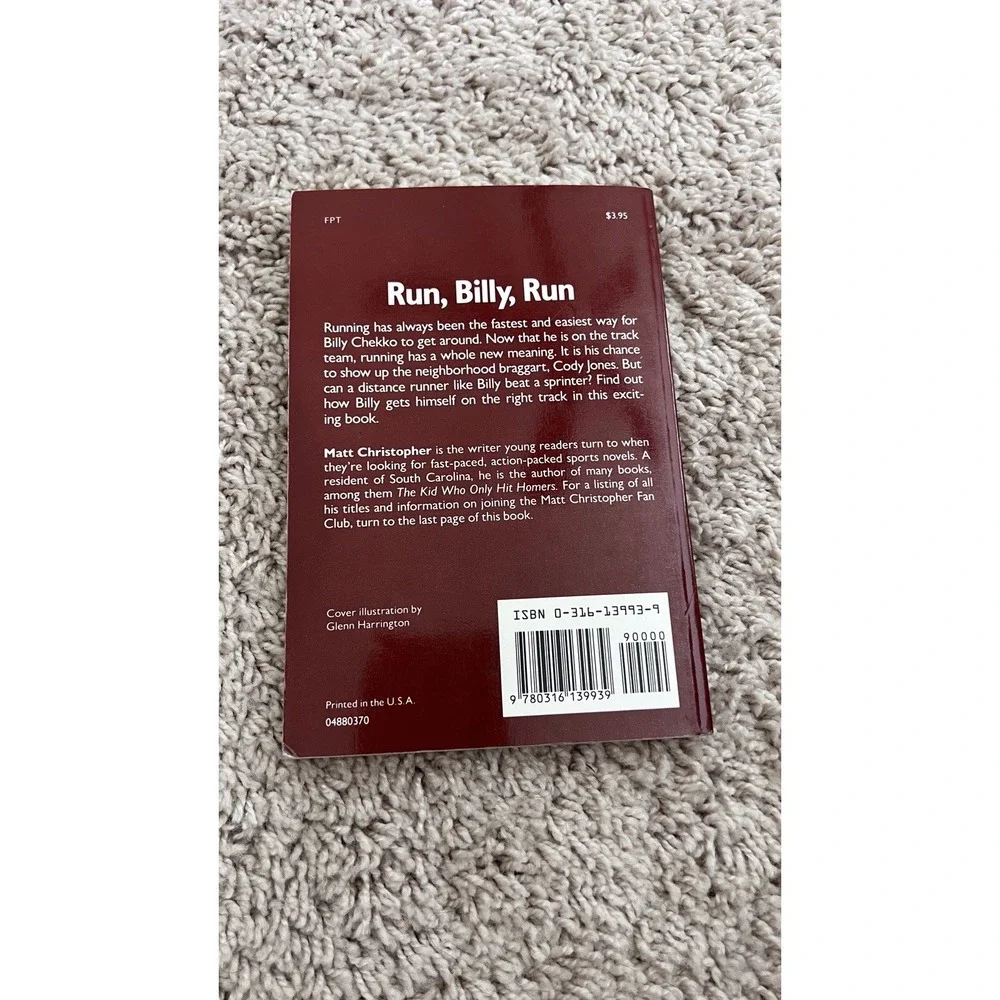 Vintage Paperback called Run‎ Billy Run by Matt Christopher